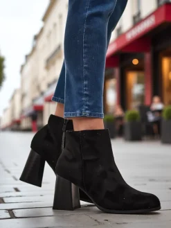 Botki Na Słupku|Nowość^Royalfashion Botki damskie Fiolon