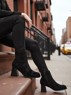 Botki Na Słupku|Nowość^Royalfashion Botki damskie Fiolon