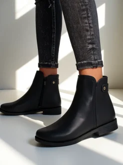 Botki Z Delikatnym Ociepleniem|Botki Na Słupku^Royalfashion Botki damskie Eweoz