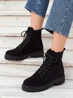 Trapery|Workery^Royalfashion Botki damskie sznurowane Vesot czarny