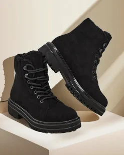 Trapery|Workery^Royalfashion Botki damskie sznurowane Vesot czarny