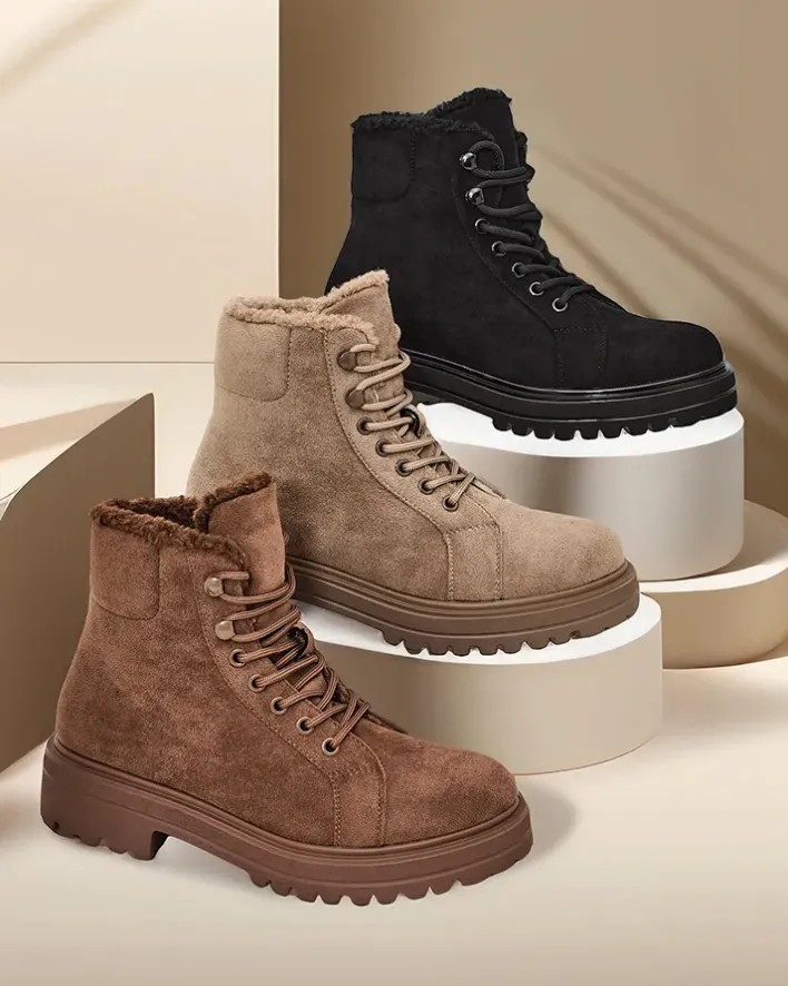 Trapery|Workery^Royalfashion Botki damskie sznurowane Vesot czarny