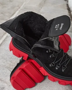 Botki Z Delikatnym Ociepleniem^Royalfashion Botki damskie sznurowane Xorri