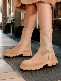 Botki Bez Ocieplenia|Botki Na Płaskim Obcasie^Royalfashion Botki damskie wsuwane Derette jasny brązowy