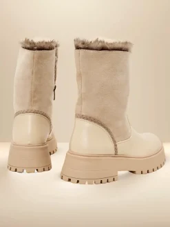 Botki Z Delikatnym Ociepleniem^Royalfashion Botki damskie Zolie beżowy