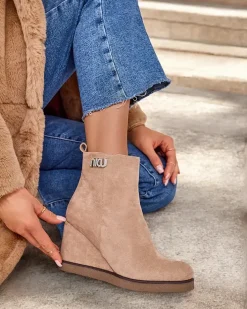 Botki Z Delikatnym Ociepleniem|Botki Na Koturnie^Royalfashion Botki damskie na koturnie Serda