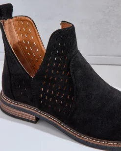 Botki Bez Ocieplenia|Botki Na Płaskim Obcasie^Royalfashion Botki damskie eko zamszowe Ovilla czarny