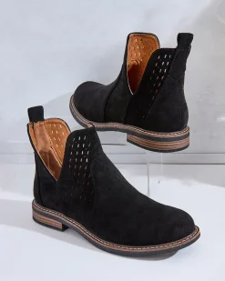 Botki Bez Ocieplenia|Botki Na Płaskim Obcasie^Royalfashion Botki damskie eko zamszowe Ovilla czarny