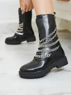 Workery|Botki Z Delikatnym Ociepleniem^Royalfashion Botki damskie typu workery w kolorze m Goserre czarny