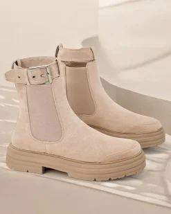 Botki Z Delikatnym Ociepleniem|Botki Na Płaskim Obcasie^Royalfashion Botki damskie z ozdobnym paskiem Ozzoas