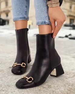 Botki Na Słupku|Nowość^Royalfashion Botki damskie na słupku Rozuli