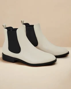 Botki Na Płaskim Obcasie|Nowość^Royalfashion Botki damskie Ronoli beżowy