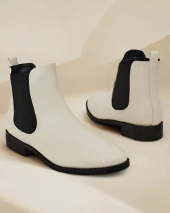 Botki Na Płaskim Obcasie|Nowość^Royalfashion Botki damskie Ronoli beżowy