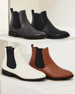 Botki Na Płaskim Obcasie|Nowość^Royalfashion Botki damskie Ronoli beżowy