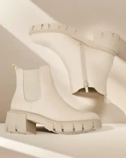 Botki Bez Ocieplenia|Botki Na Słupku^Royalfashion Botki damskie na słupku Velly beżowy