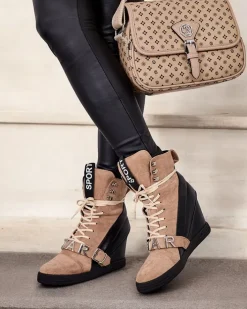 Botki Bez Ocieplenia|Botki Na Koturnie^Royalfashion botki na koturnie damskie Ronii brązowy