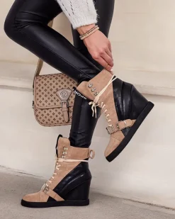 Botki Bez Ocieplenia|Botki Na Koturnie^Royalfashion botki na koturnie damskie Ronii brązowy