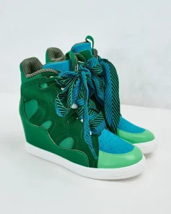 Botki Bez Ocieplenia|Botki Na Koturnie^Royalfashion botki na koturnie damskie Ropon zielony