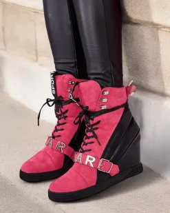 Botki Bez Ocieplenia|Botki Na Koturnie^Royalfashion botki na koturnie damskie Ronii różowy