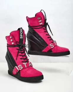 Botki Bez Ocieplenia|Botki Na Koturnie^Royalfashion botki na koturnie damskie Ronii różowy