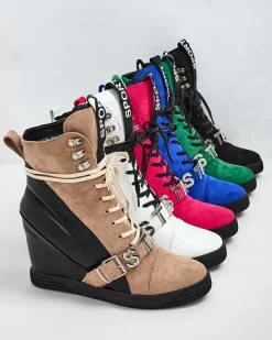 Botki Bez Ocieplenia|Botki Na Koturnie^Royalfashion botki na koturnie damskie Ronii różowy