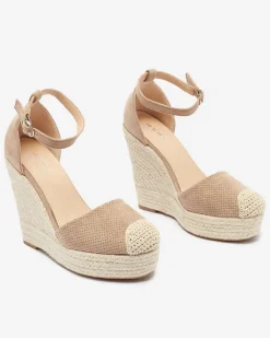 Sandały Na Koturnie^Royalfashion Brązowe damskie sandały na koturnie Meylasi brązowy