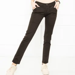 Jeansy^Royalfashion Brązowe spodnie jeansowe damskie