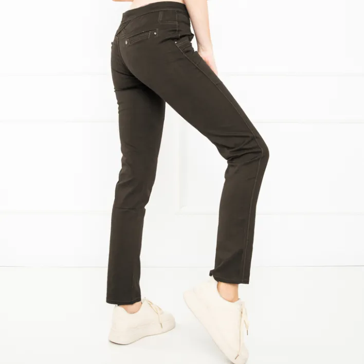 Jeansy^Royalfashion Brązowe spodnie jeansowe damskie