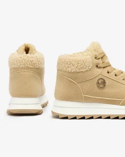 Ocieplane|Sneakersy^Royalfashion Buty sportowe damskie z ociepleniem w kolorze jasnom Cerrto brązowy