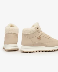 Ocieplane|Sneakersy^Royalfashion Buty sportowe damskie z ociepleniem w kolorze m Cerrto beżowy