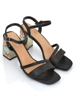 Buty Na Wielkie Wyjście|Sandały Na Słupku^Royalfashion Błyszczące damskie sandały Crystal Charm