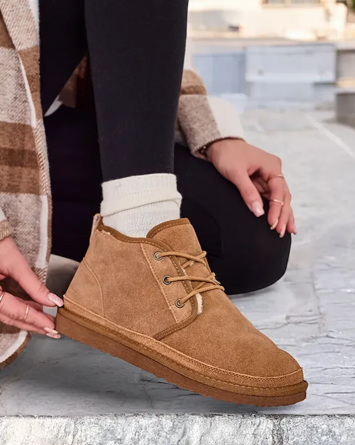 Śniegowce^Royalfashion Camelowe męskie buty a'la śniegowce Gavin brązowy