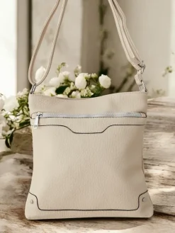 Małe Torebki^Royalfashion Casualowa damska torebka z eko skóry Jasny beż