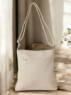 Małe Torebki^Royalfashion Casualowa damska torebka z eko skóry Jasny beż