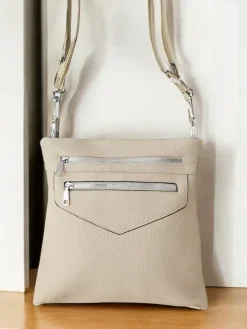 Małe Torebki^Royalfashion Casualowa damska torebka z eko skóry Jasny beż