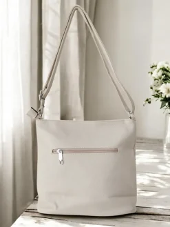 Małe Torebki^Royalfashion Casualowa damska torebka z eko skóry beżowy