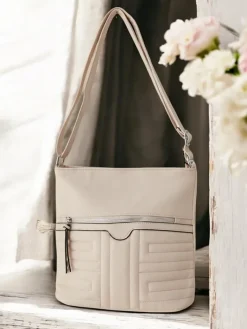 Małe Torebki^Royalfashion Casualowa damska torebka z eko skóry Jasny beż