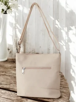 Małe Torebki^Royalfashion Casualowa damska torebka z eko skóry Jasny beż