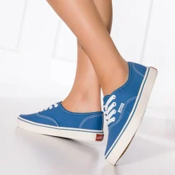 Trampki^Royalfashion Ciemnoniebieskie damskie tenisówki typu trampki Lifeda Ecru