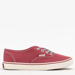 Trampki^Royalfashion Ciemnoróżowe damskie tenisówki Isyia Bordowy