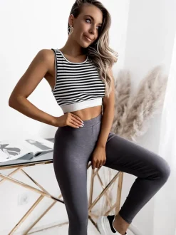 Legginsy / Tregginsy^Royalfashion Ciemnoszare damskie legginsy Ciemnoszary