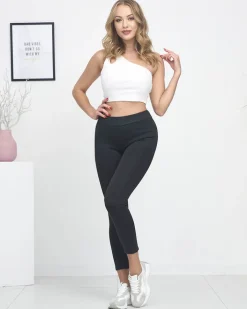 Legginsy / Tregginsy^Royalfashion Ciemnoszare legginsy damskie z ociepleniem Ciemnoszary