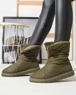 Śniegowce^Royalfashion Ciemnozielone damskie buty a'la śniegowce Amirfu zielony