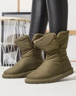 Śniegowce^Royalfashion Ciemnozielone damskie buty a'la śniegowce Kalioli zielony