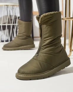 Śniegowce^Royalfashion Ciemnozielone damskie buty a'la śniegowce Tirigga zielony