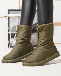 Śniegowce^Royalfashion Ciemnozielone damskie buty a'la śniegowce Tirigga zielony