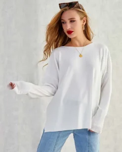 Swetry^Royalfashion Cienki damski sweterek biały