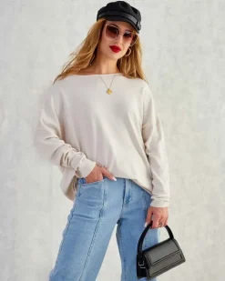 Swetry^Royalfashion Cienki damski sweterek Ecru