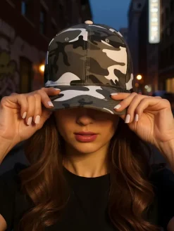 Czapki I Kapelusze^Royalfashion Czapka z daszkiem moro CamoFlex Ciemnoszary