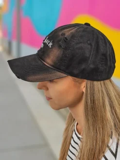 Czapki I Kapelusze^Royalfashion Czapka z Daszkiem New York 1976 z przetarciami czarny